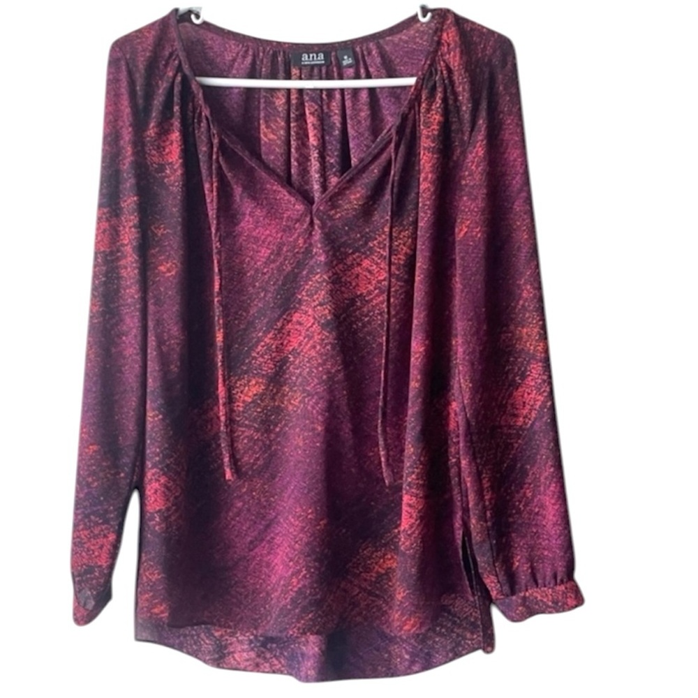 A.n.a Women's Purple and Red Top
